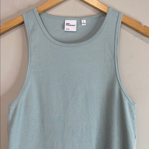 Aritzia TNA HomeStretch Rib Crew Tank Top Sage Green Racerback Crewneck L - Picture 3 of 10